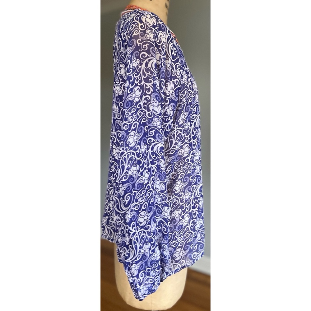 TAJ by Sabrina Crippa Beaded 100% Silk Lightweight Top XS - Picture 3 of 13